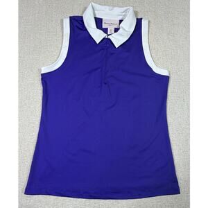 Tommy Bahama Women Large Purple Sleeveless Athleisure Golf PIckleball Top